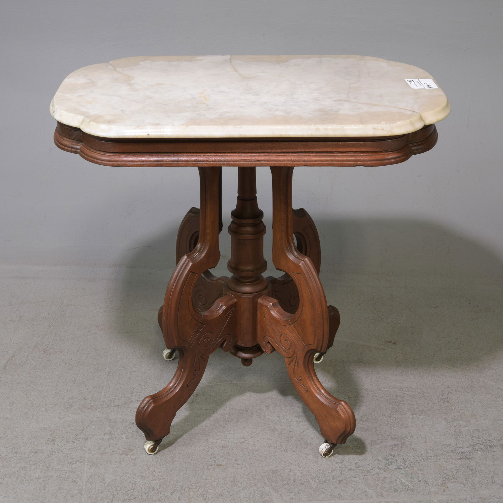 Victorian Style White Marble Top Side Table (1 of 5)