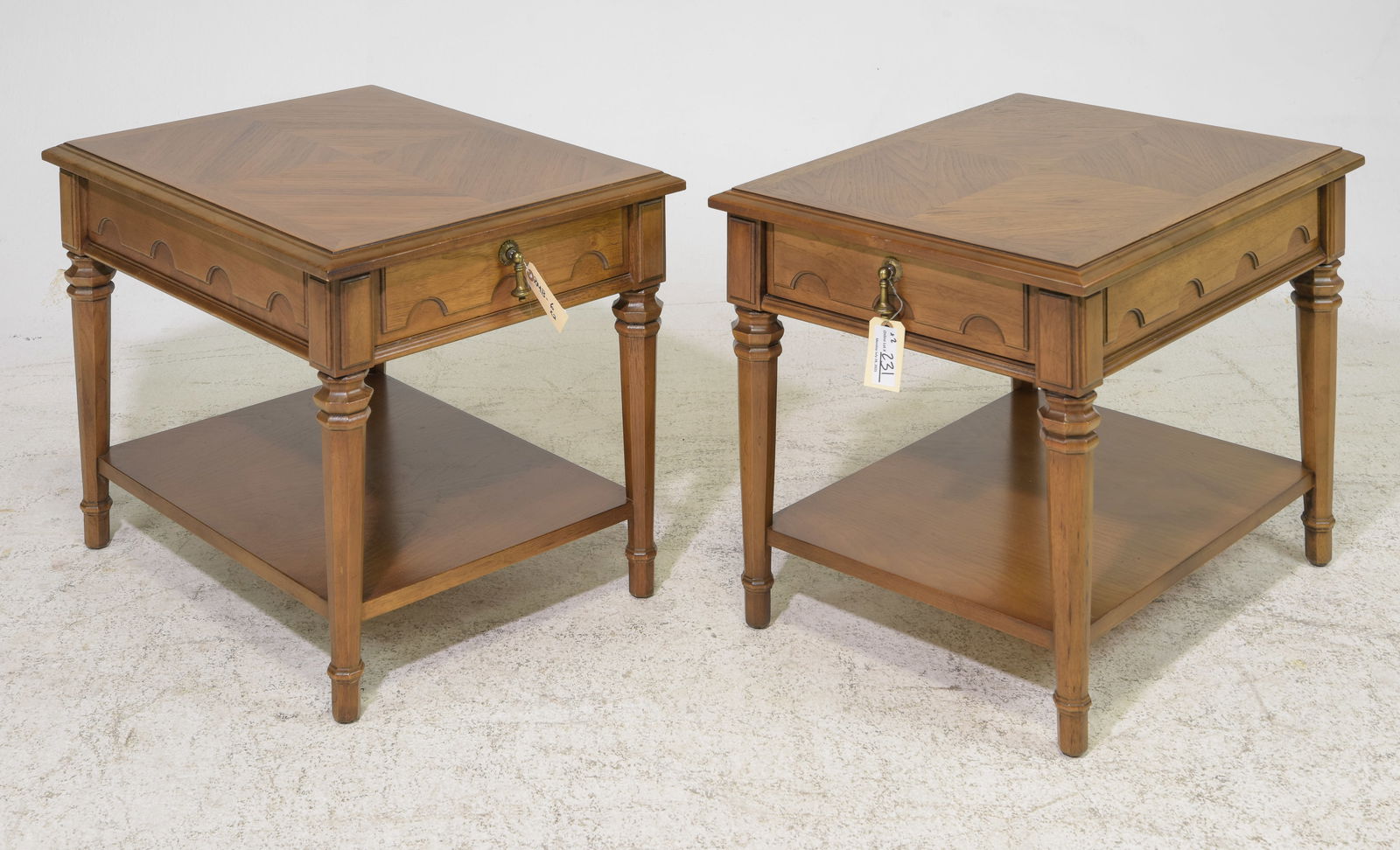 Drexel Pair of Low Single Drawer Side Tables (1 of 4)