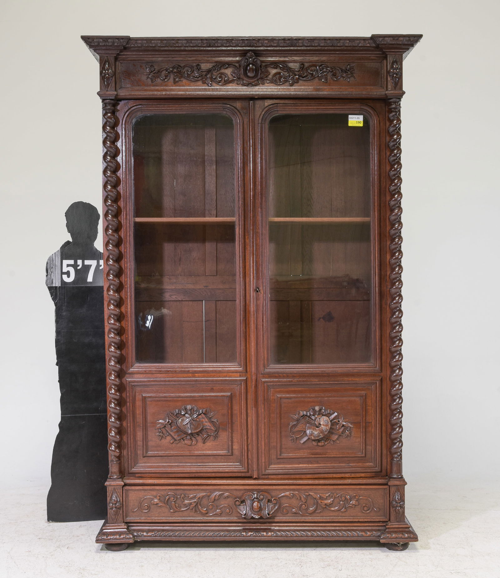 Renaissance Style French Twist Bookcase / Cupboard (1 of 10)