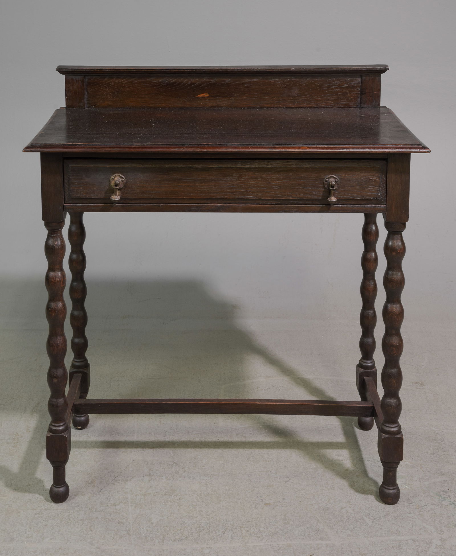British Oak Bobbin Leg Single Drawer Hall Table (1 of 5)