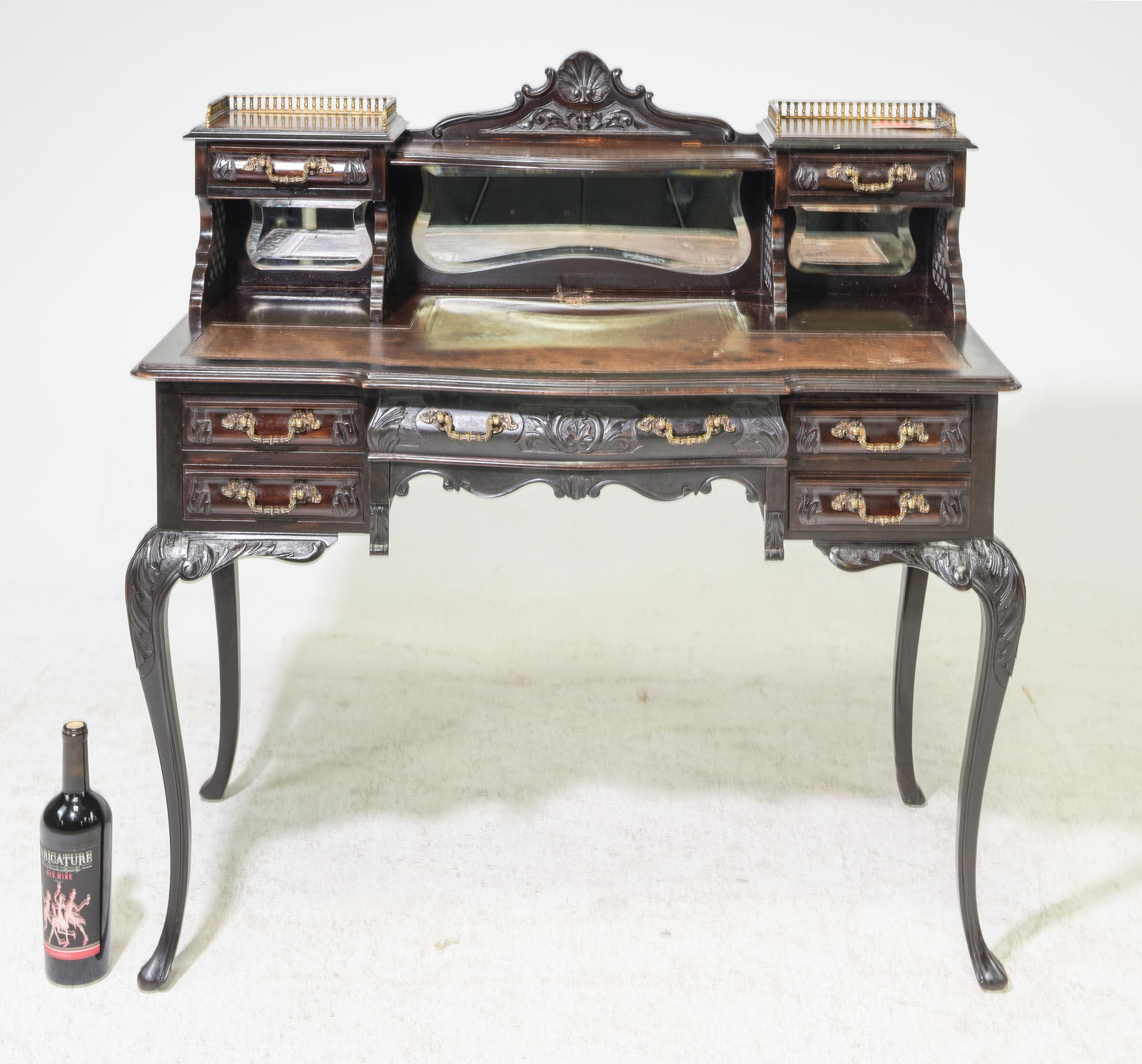 Louis XV Style Leather Top Ladies Writing Table (1 of 6)