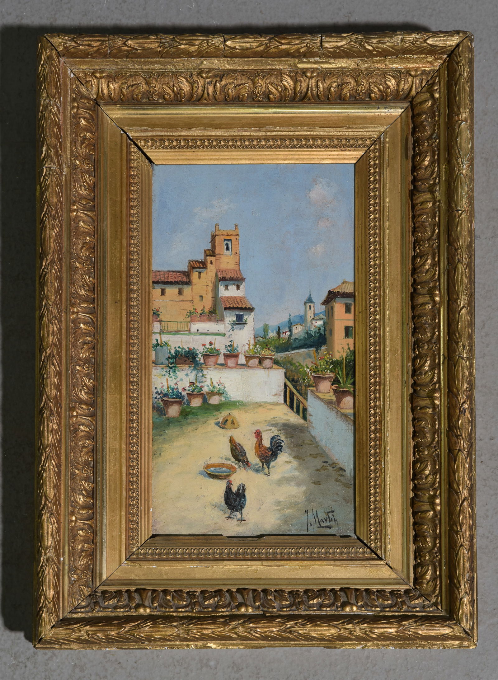 Gold Framed Small Oil on Board (1 of 3)