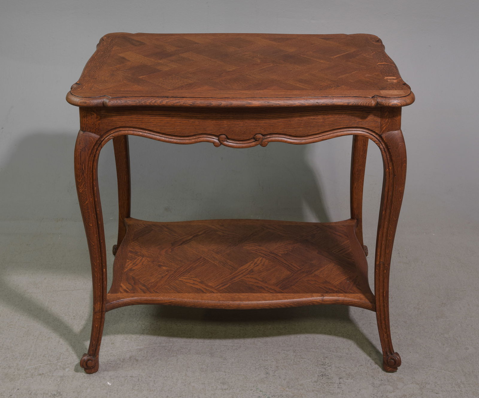 French Oak Parquet Top Occasional Table (1 of 4)