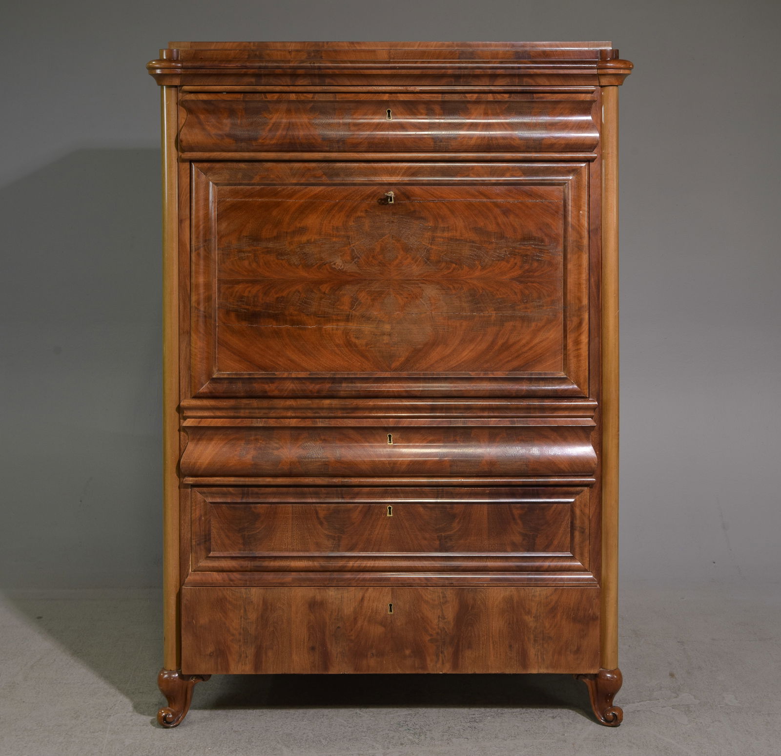 Victorian Style Secretary Abattant: Victorian Style Secretary Abattant - 59.5 in tall x 42 x 22