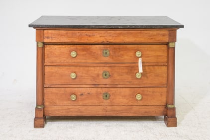 Empire Style Marble Top Four Drawer Chest