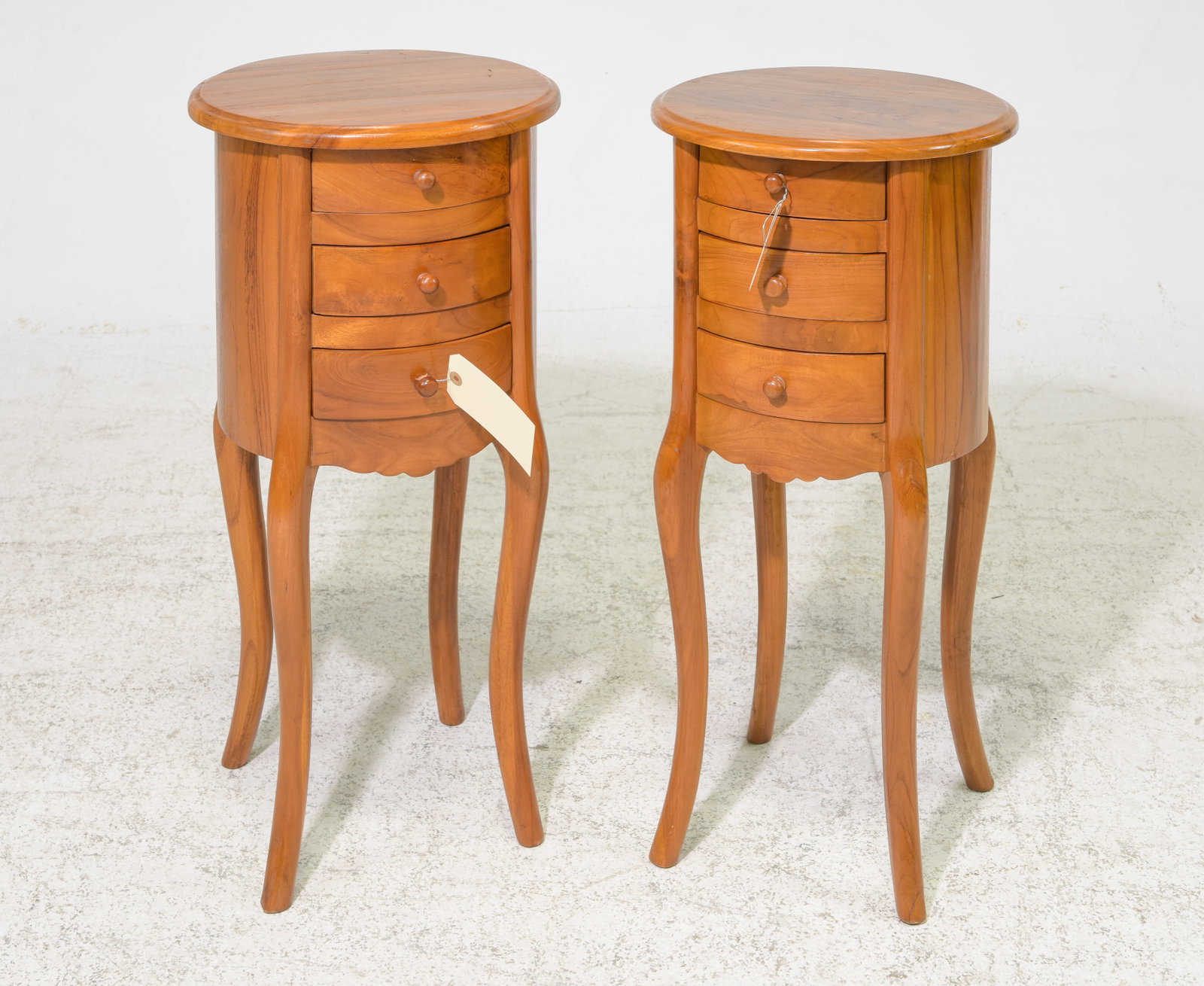 Louis XV Style Pair of Fruitwood Occasional Chests: French Louis XV Style Pair of Fruitwood Occasional Chests / Nightstands - 28.5 in tall x 14 x 14 each