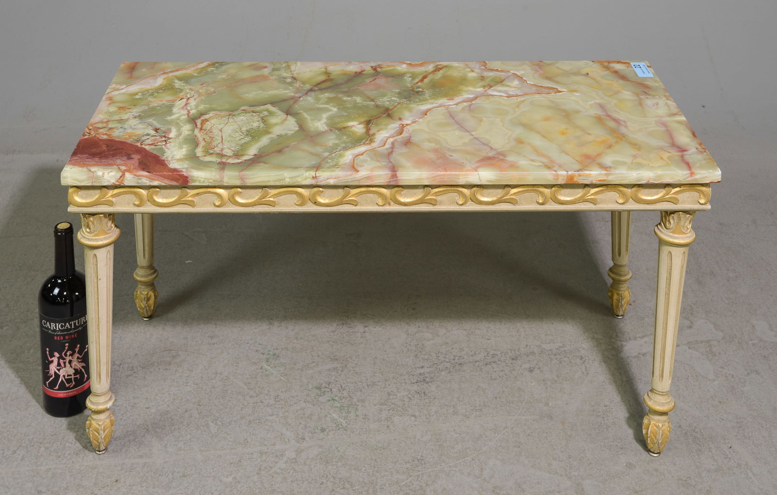 Louis XVI Style Onyx Top Painted Coffee Table (1 of 4)