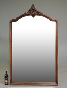 Louis XV Style Walnut Large Beveled Mirror