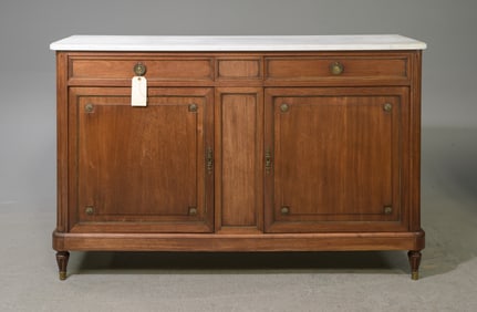Louis XVI Style White Marble Top Buffet / Sideboard
