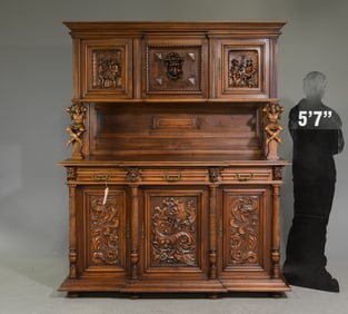 Renaissance Style Walnut Double Buffet