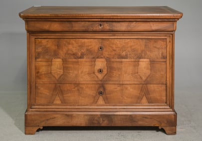 Louis Philippe Style Walnut 4 Drawer Chest