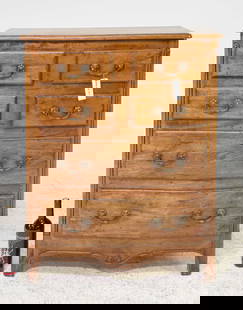 Louis XV Style Six Drawer Walnut Chest: French Louis XV Style Six Drawer Walnut Chest - 40 in tall x 31 x 15.5