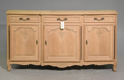 Louis XV Style Bleached Oak Sideboard