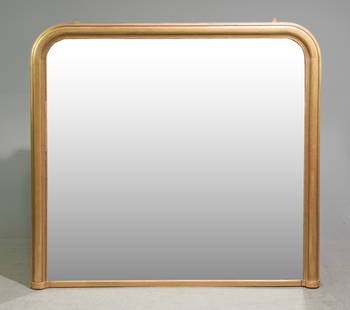 Louis Philippe Style Gold Painted Framed Mirror: French Louis Philippe Style Gold Painted Framed Mirror - 45 in tall x 49.25 x 2
