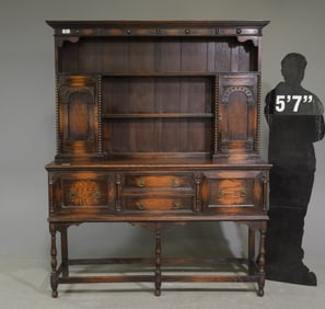 British Oak Welch / Plate Rack Dresser c.1930's