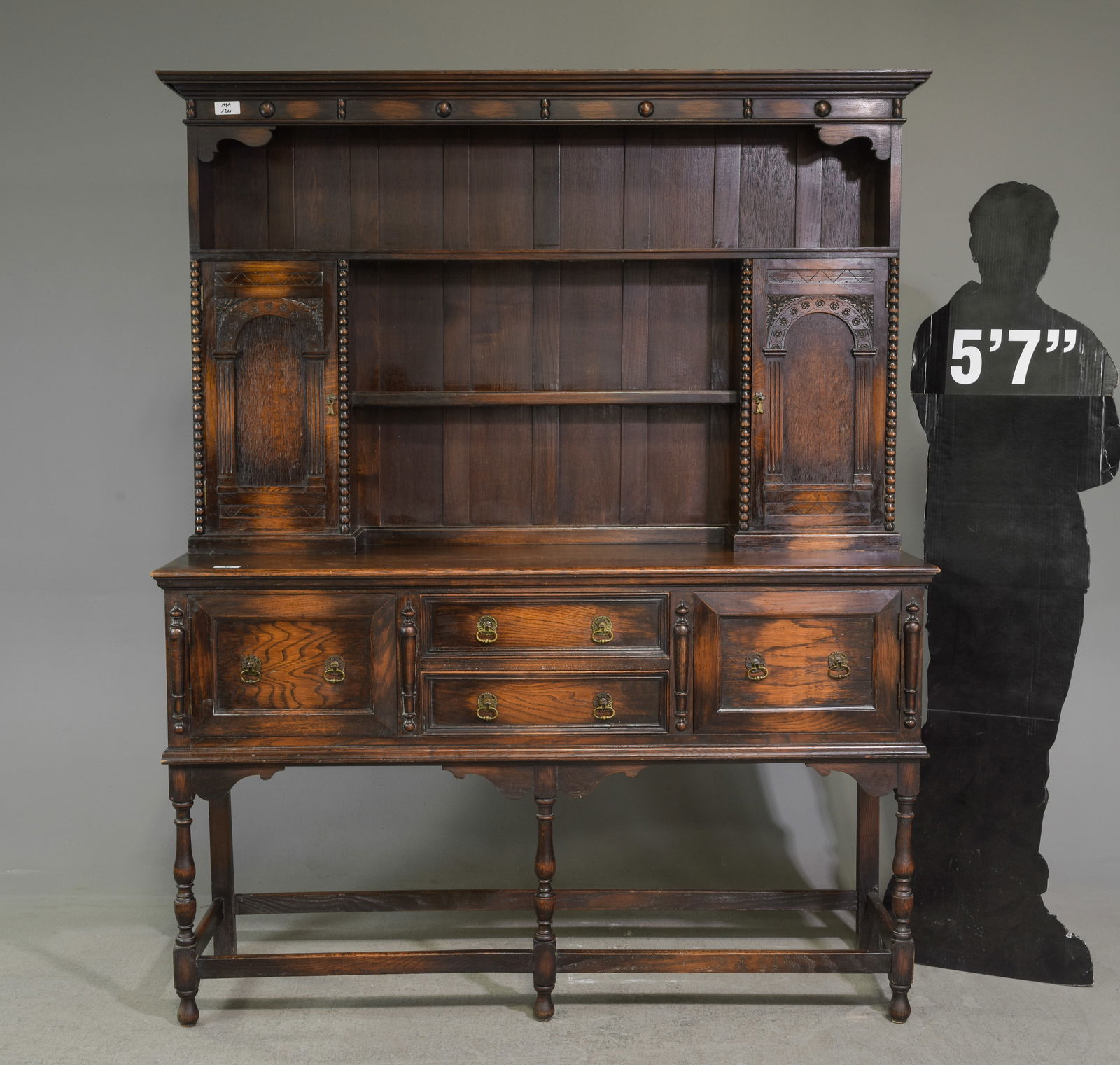 British Oak Welch / Plate Rack Dresser c.1930's (1 of 7)