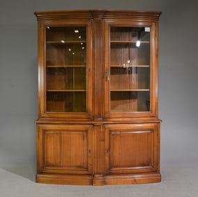 Louis Philippe Style Bow Front Bookcase / Cupboard