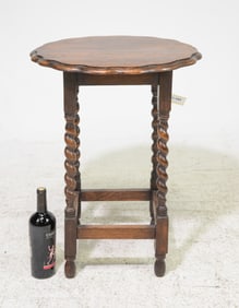 British Oak Barley Twist Occasional Table #1
