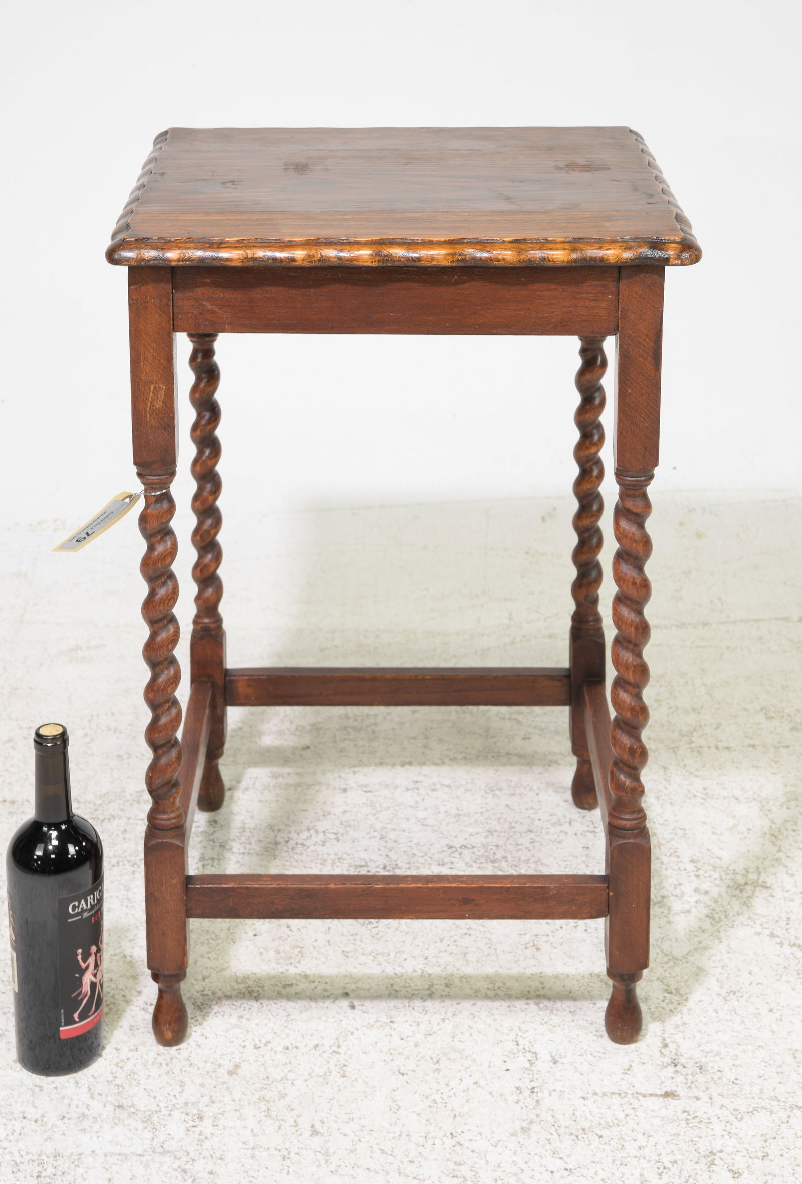 British Oak Barley Twist Occasional Table #2: British Oak Barley Twist Occasional Table - 28.5 in tall x 19 x 18