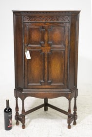 Jacobean Small Oak Corner Cabinet
