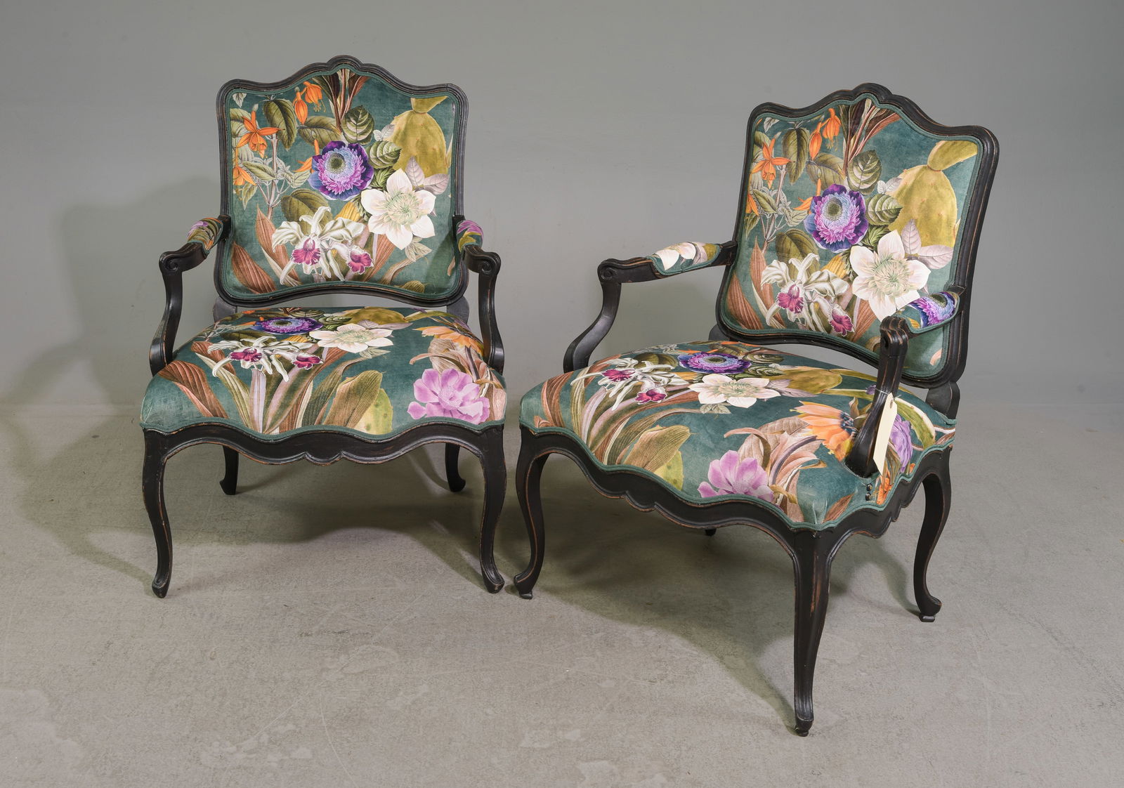 Louis XV Style Pair of Painted Arm Chairs (1 of 5)