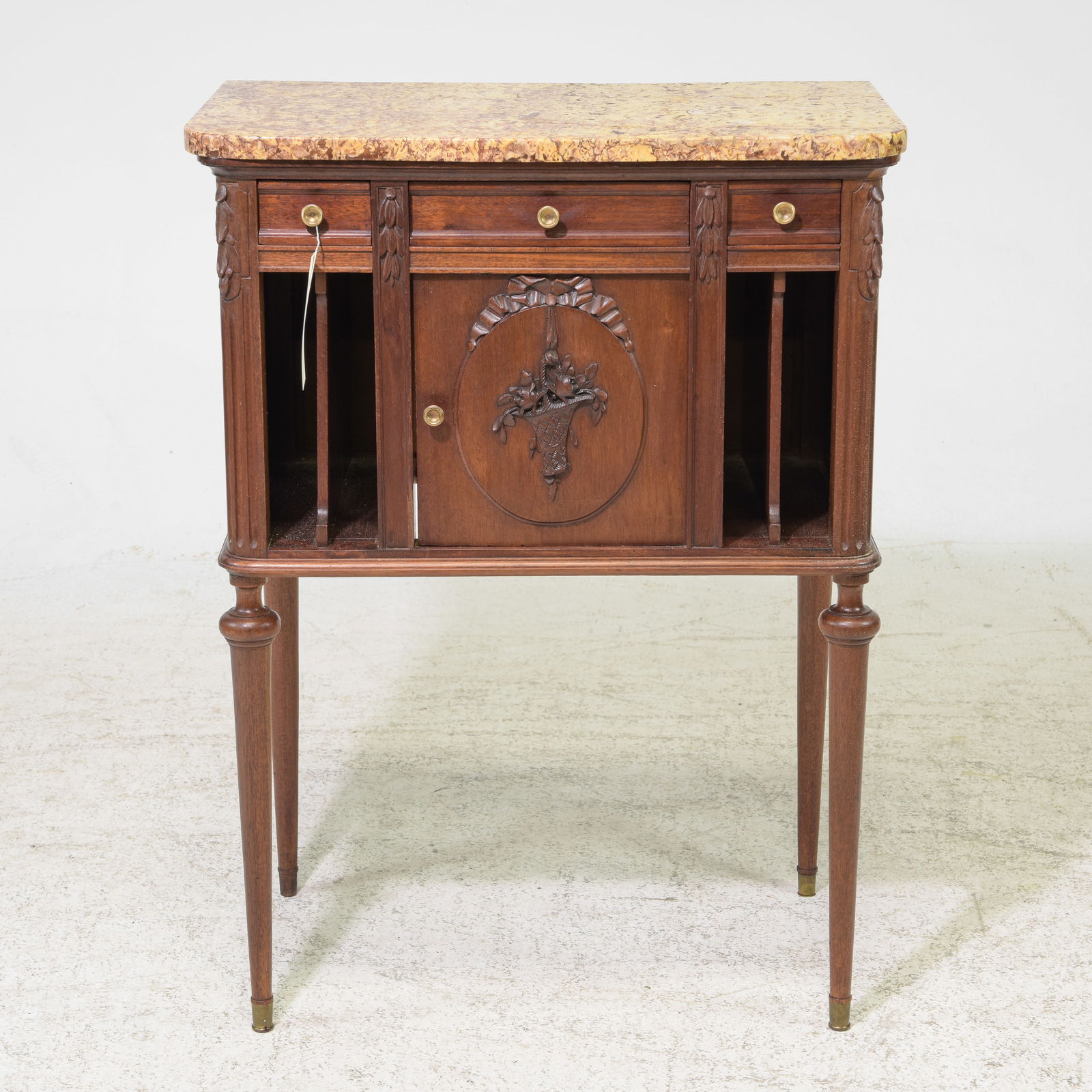 Louis XVI Style Marble Top Record / Occasional Cabinet (1 of 6)