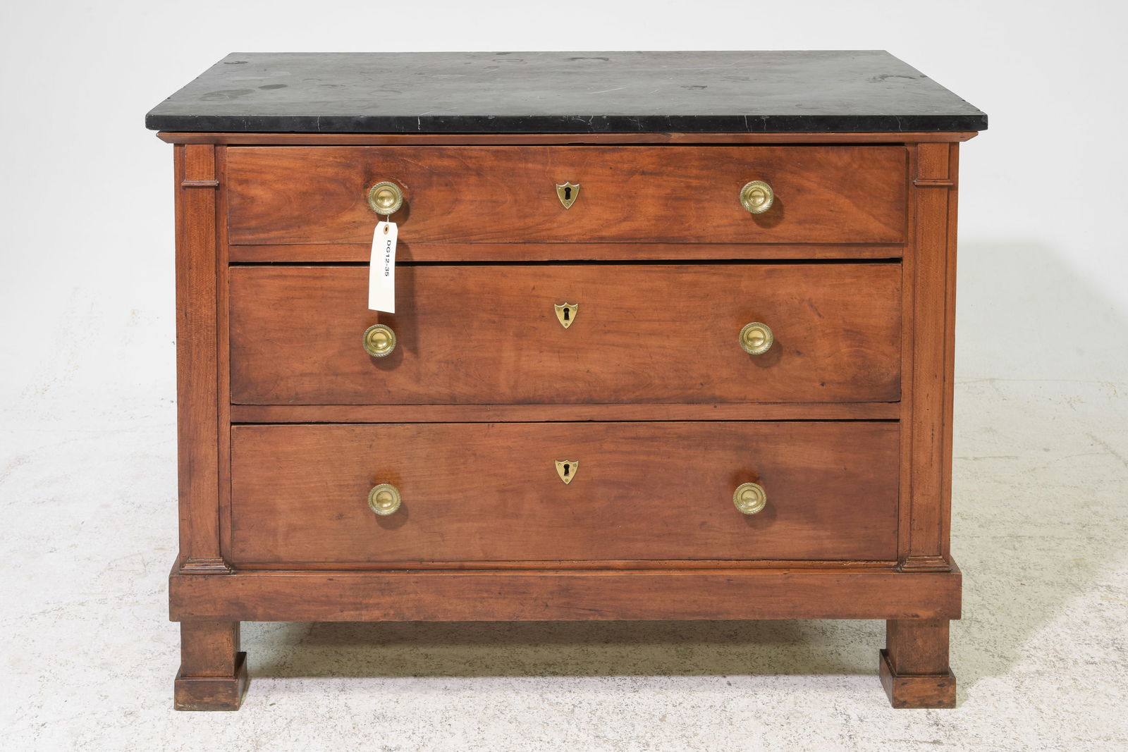 French Marble Top Three Drawer Chest (1 of 6)