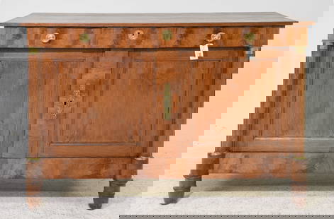 French Empire Style Walnut Buffet / Sideboard: French Empire Style Walnut Buffet / Sideboard - 39 in tall x 59.5 x 23