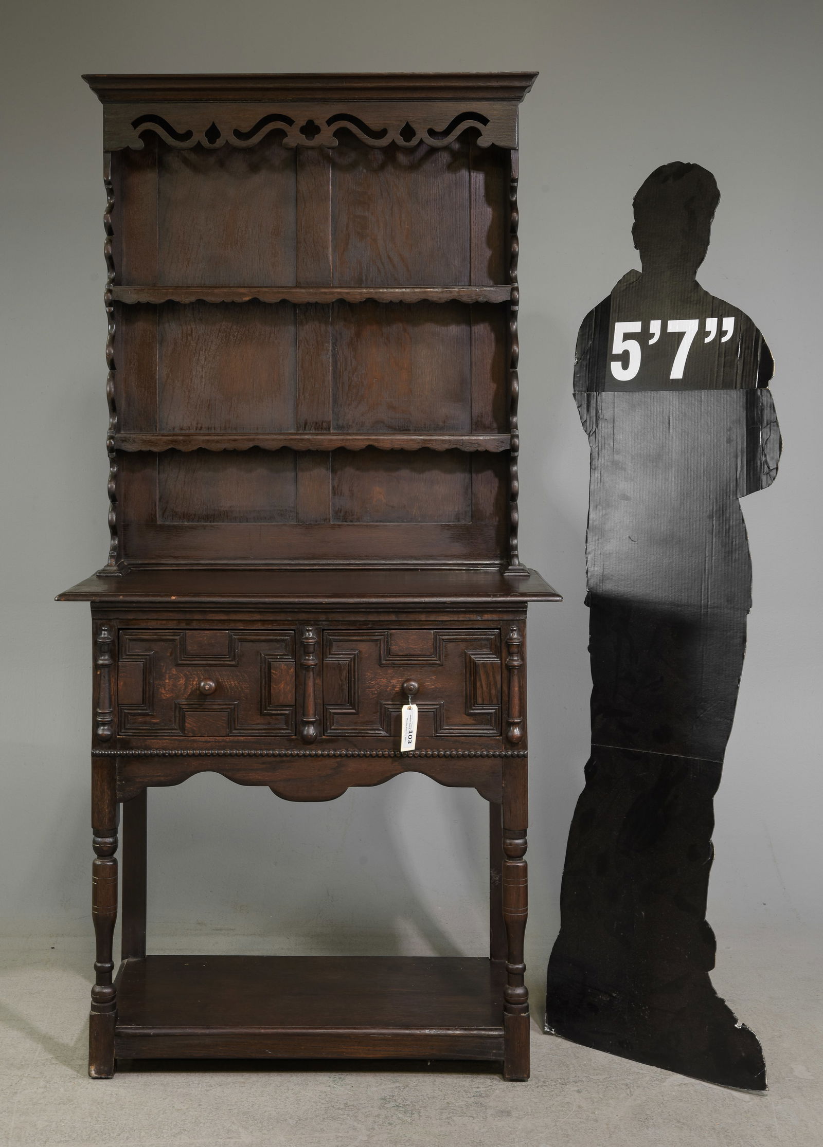 Jacobean Oak Petite Plate Rack / Welch Dresser (1 of 7)