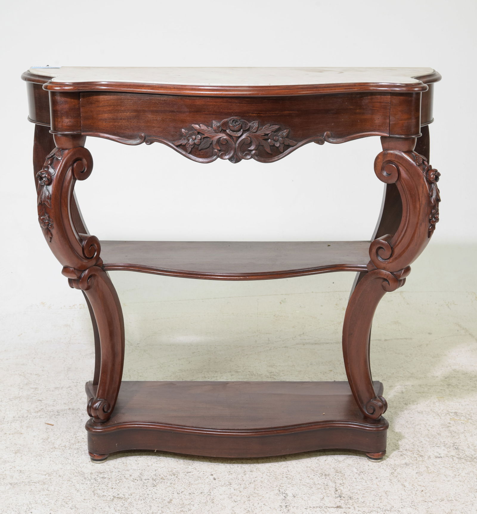 Victorian Style Mahogany Marble Top Hall Table (1 of 4)