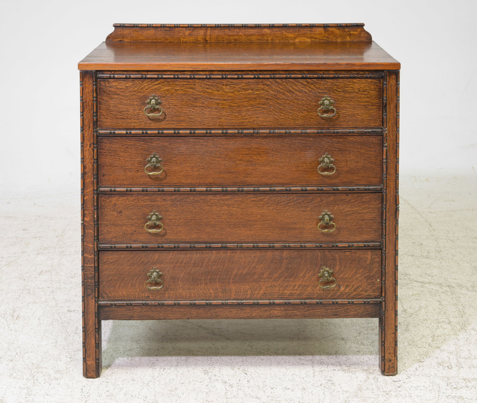 British Tiger Oak Four Drawer Chest (1 of 5)