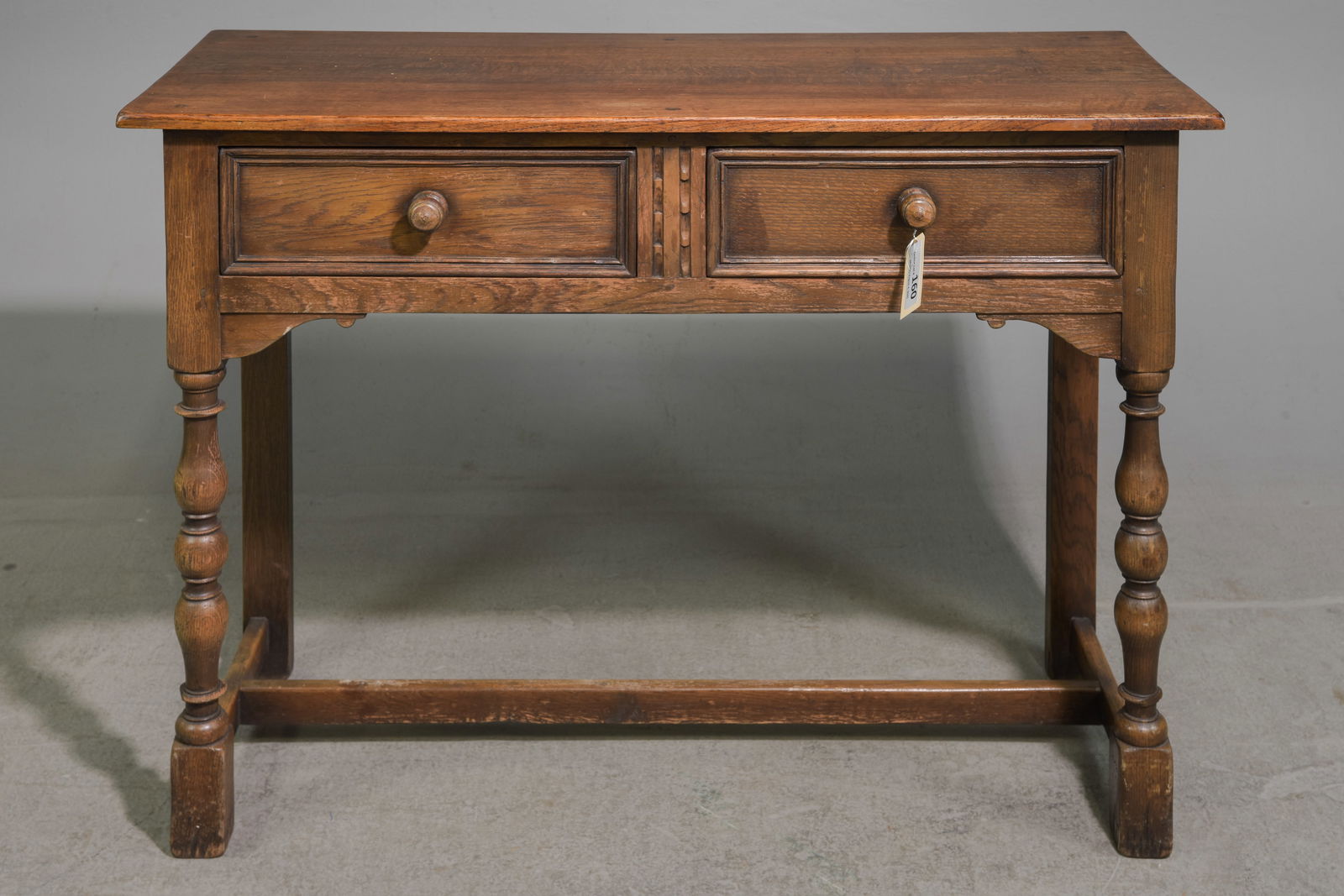 English Oak Two Drawer Hall Table / Console (1 of 5)