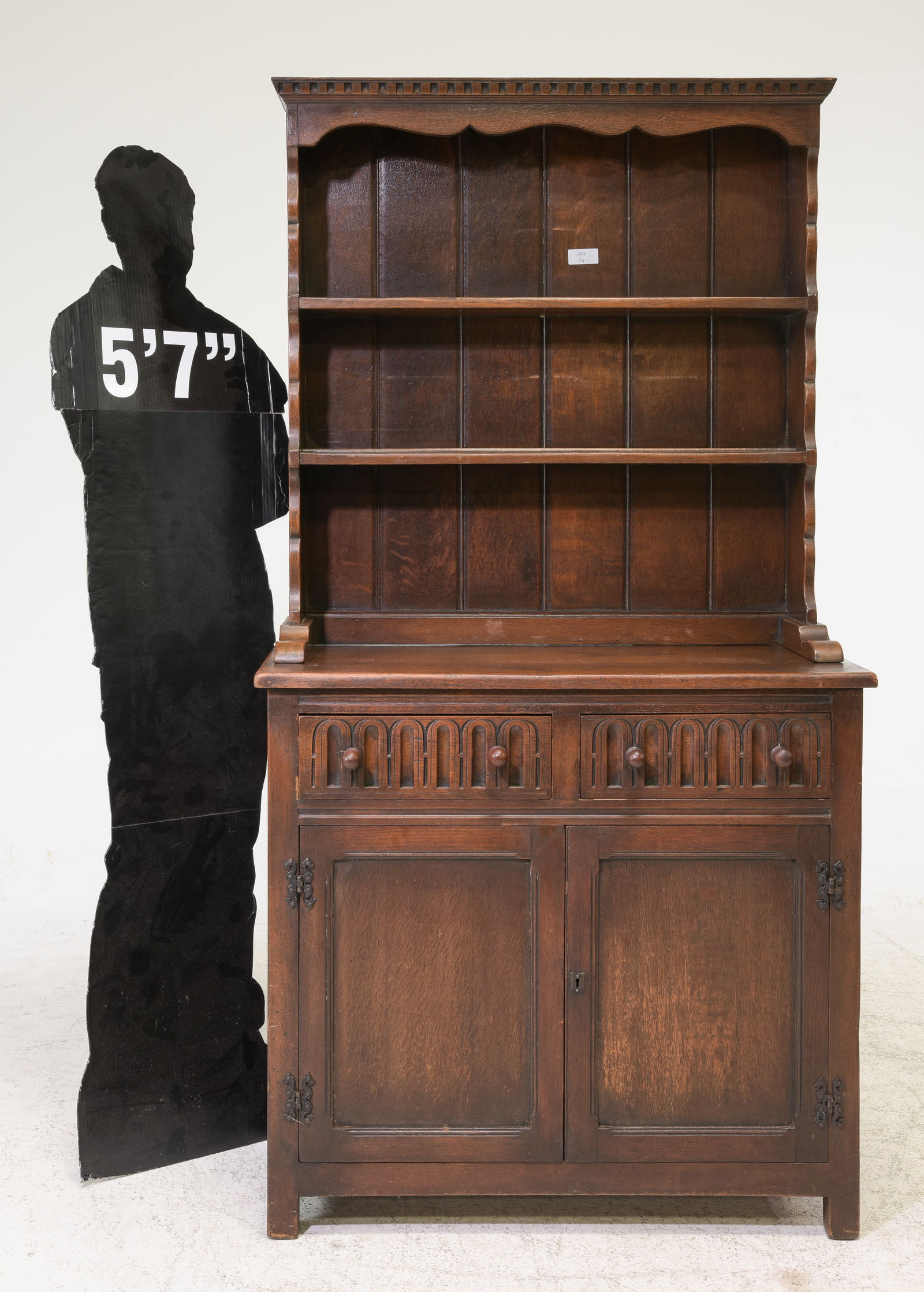 English Oak Plate Rack / Welch Dresser #1: English Oak Plate Rack / Welch Dresser - 69.25 in tall x 36 x 16