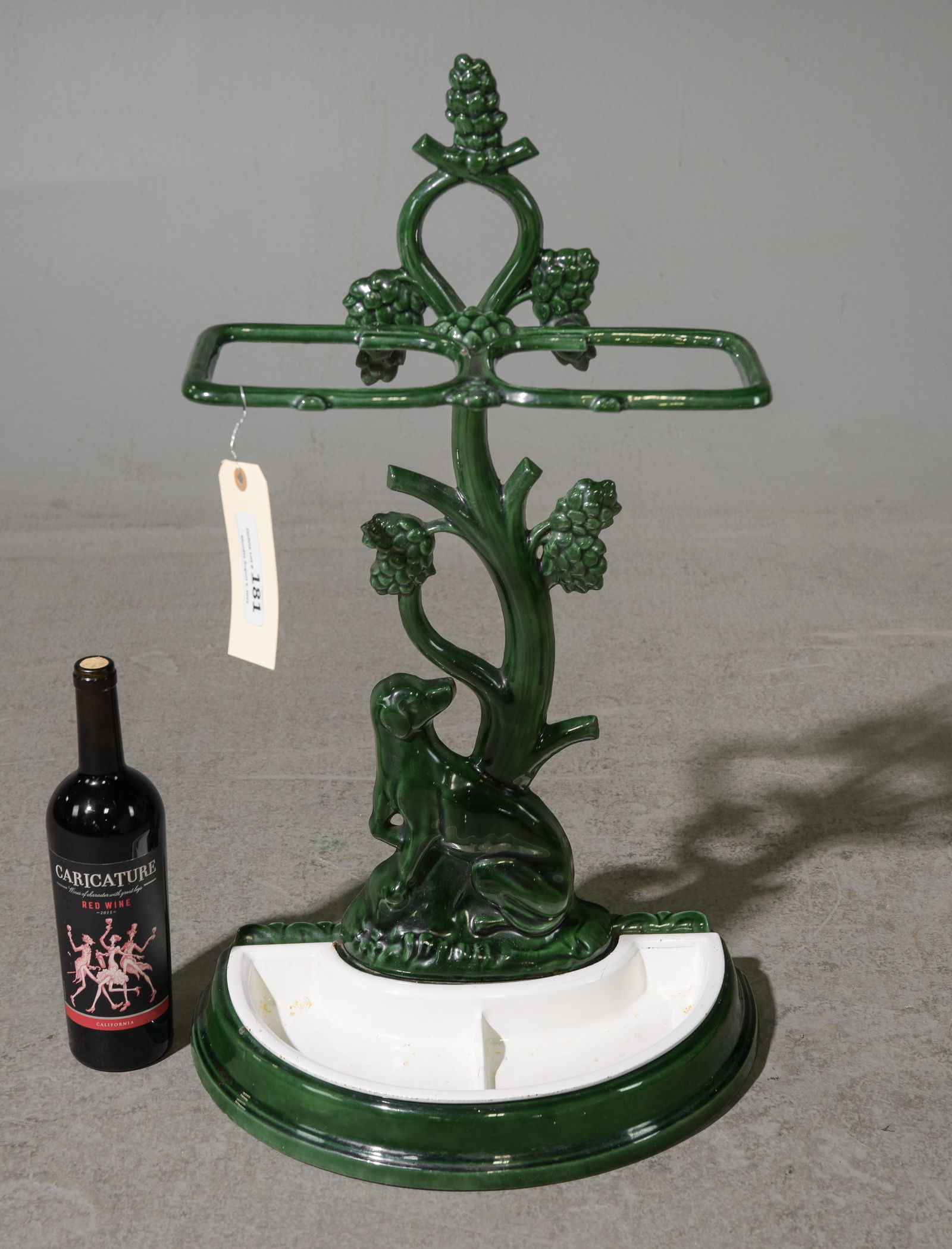 French Green Painted Dog Stick / Umbrella Stand (1 of 5)