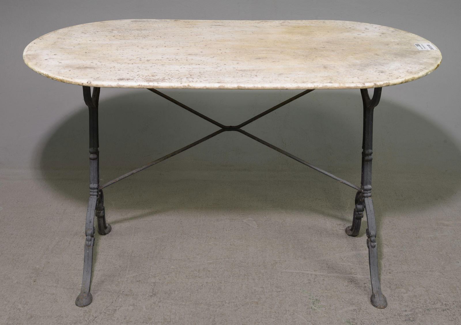 French Marble Top Iron Base Patisserie Table (1 of 4)