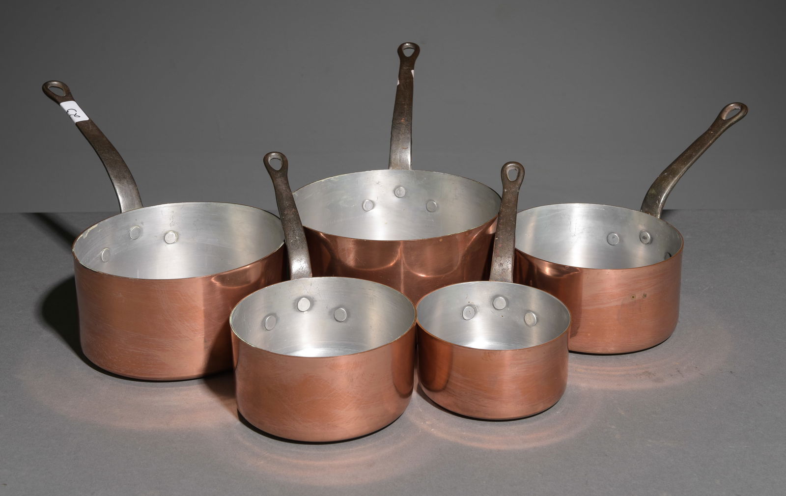 French Copper Set of 5 Sauce Pans (1 of 2)