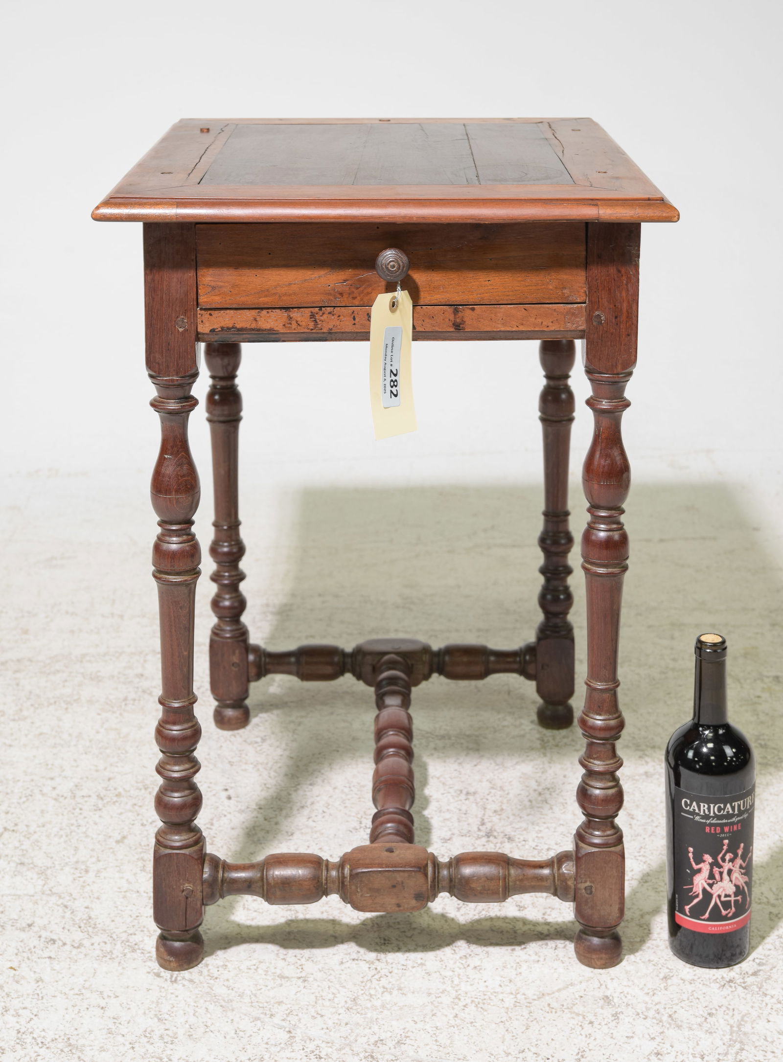Louis XIV Style Walnut Side Table With Drawer (1 of 4)