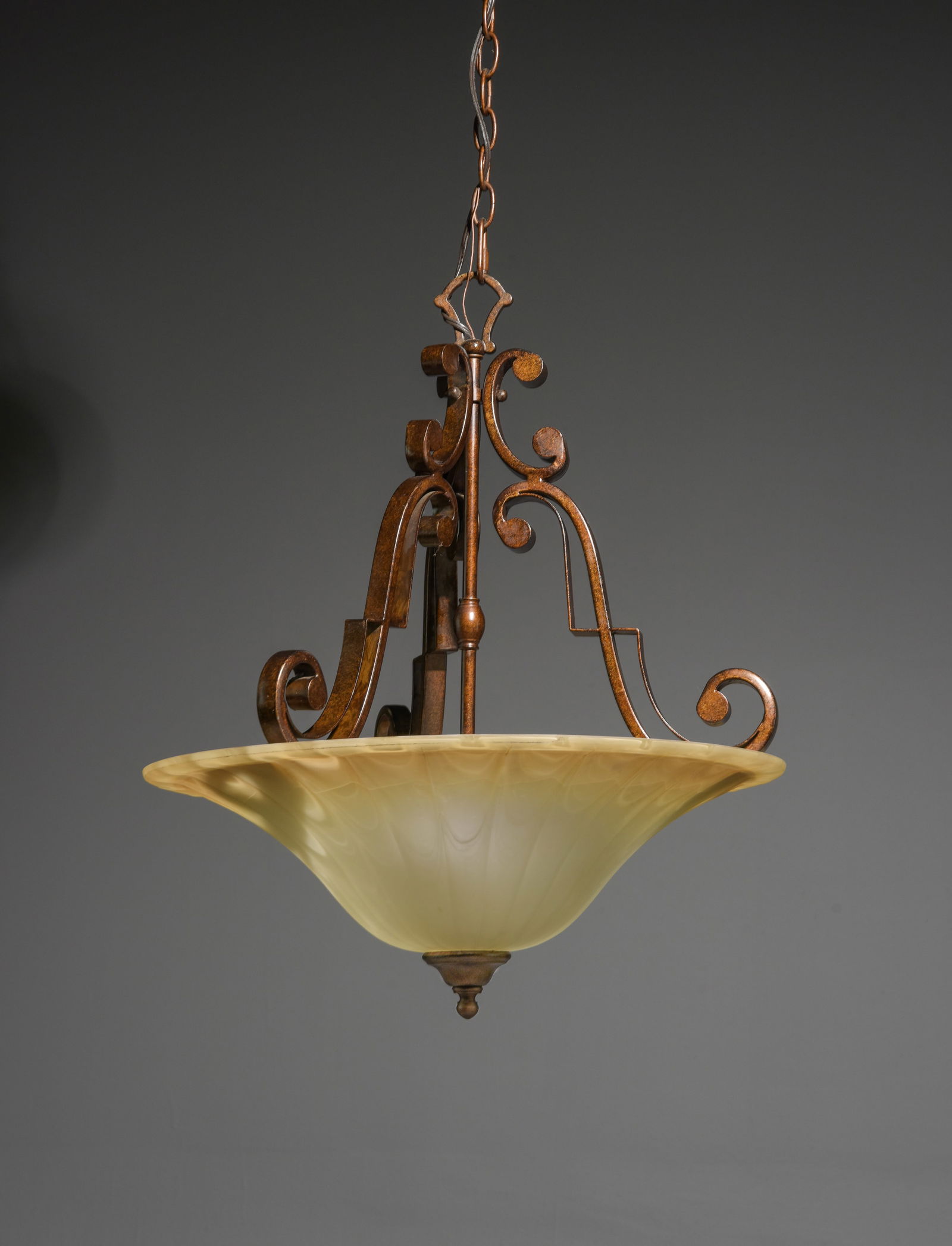 Three Light Oil Rubbed Bronze Finished Chandelier: Three Light Oil Rubbed Bronze Finished Chandelier - 24 in tall x 20 inch diameter