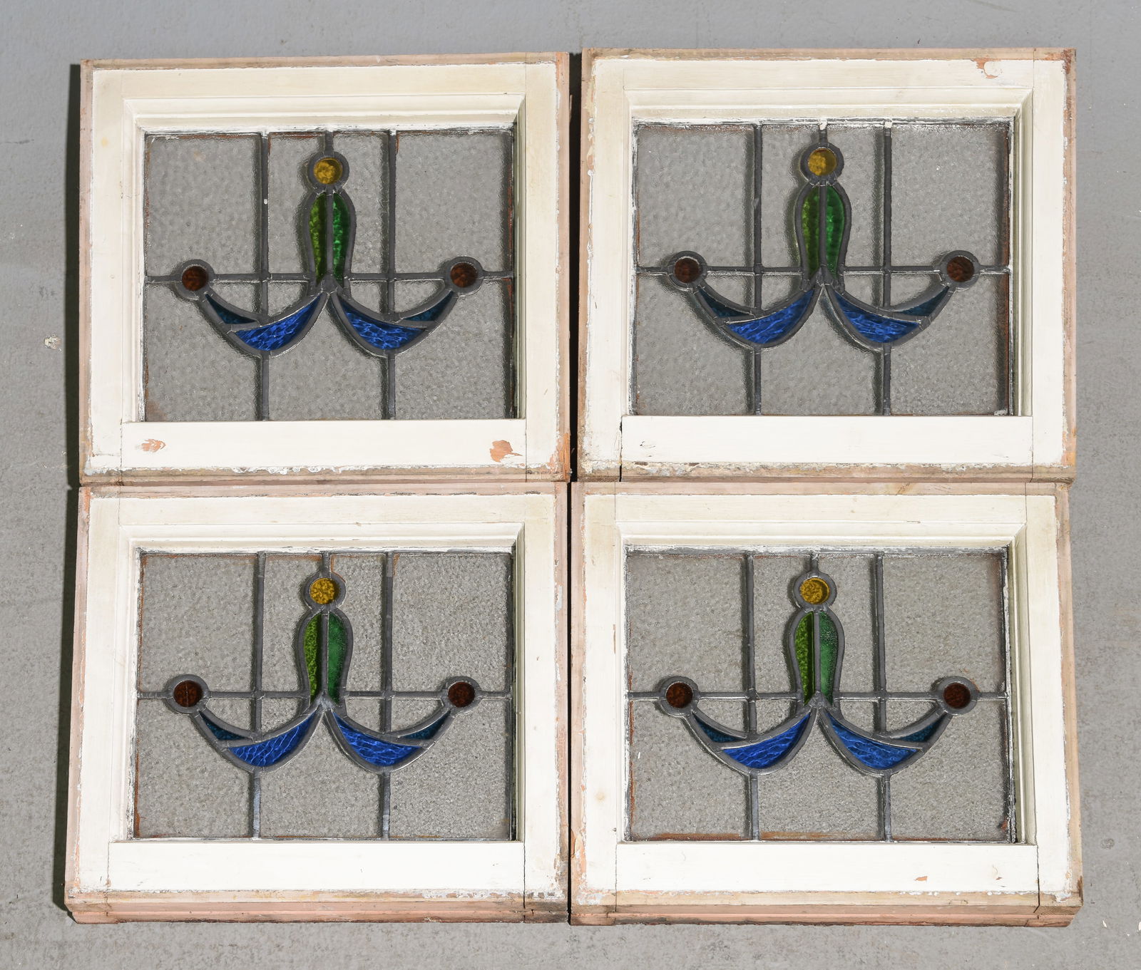 Four English Framed Stained Glass Windows (1 of 5)