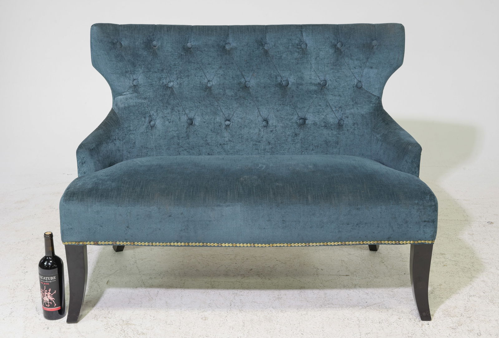 French Button Tufted Back Settee / Hall Bench (1 of 5)