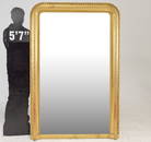 Large Louis Philippe Style Small Gold Framed Mirror