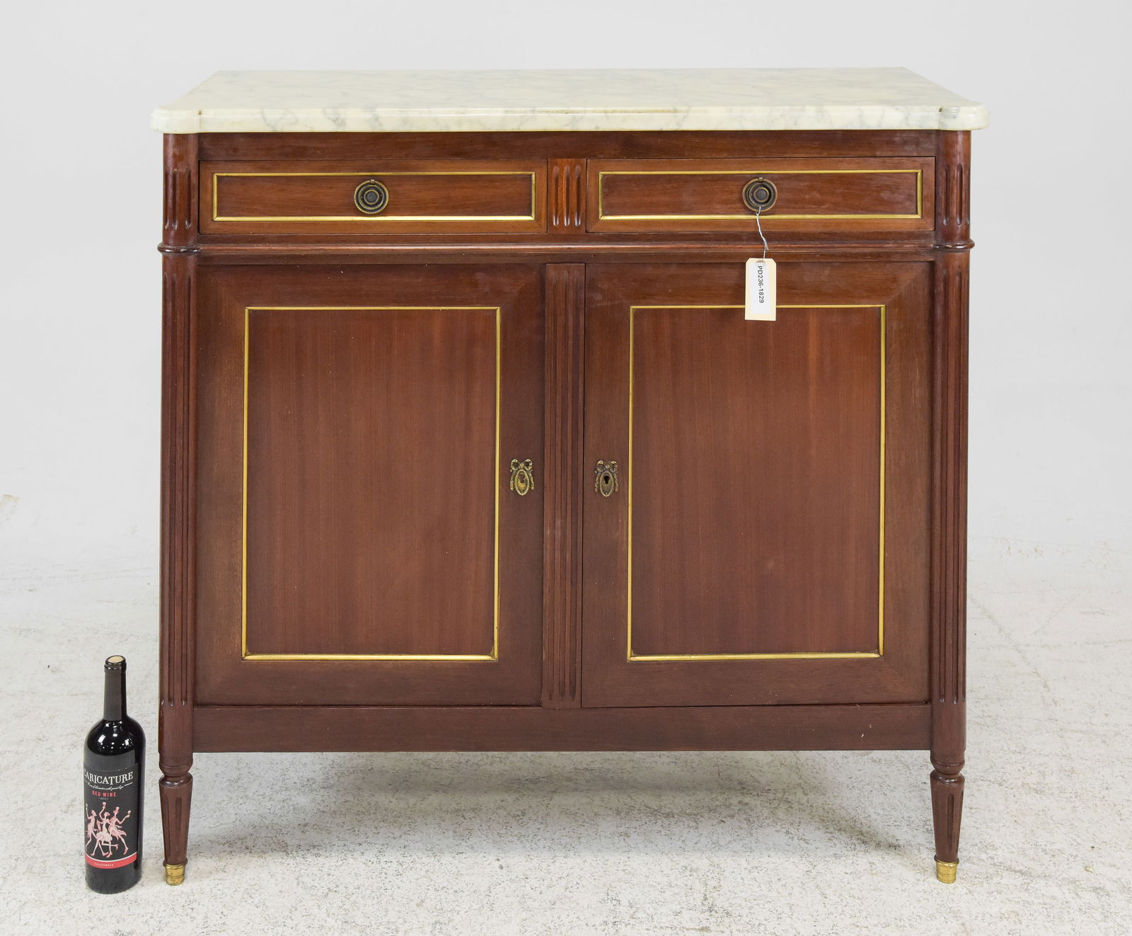 Louis XVI Style White Marble Top Buffet / Hall Cabinet (1 of 7)