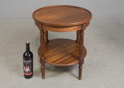 Louis XVI Style Petite 2 Tier Round Side Table