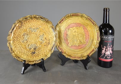 2 Assorted Round Florentine Trays