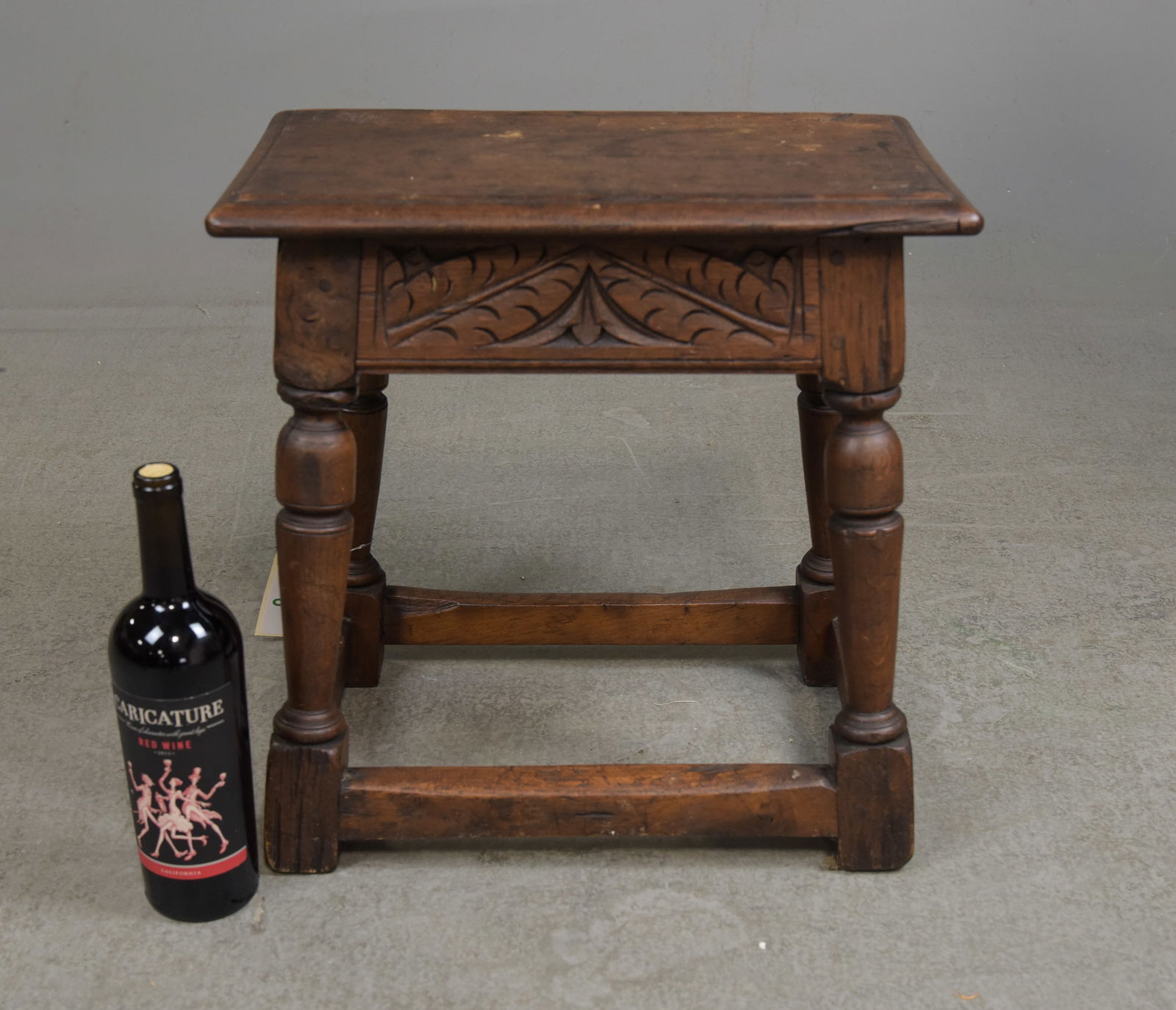British Carved Oak Joint Stool (1 of 4)