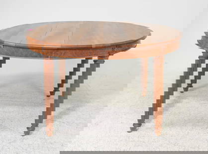 Louis XVI Style Walnut Oval Dining / Entry Table: French Louis XVI Style Walnut Oval Dining Table - 30 in tall x 53.5 x 45, Floor to apron is 25 inches and the space between the legs is 29.5 inches