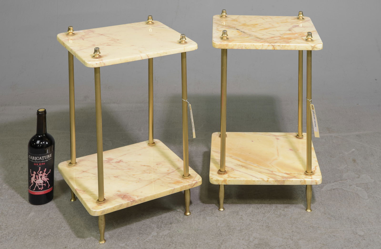 Louis XVI Style Pair of Marble End Tables (1 of 5)