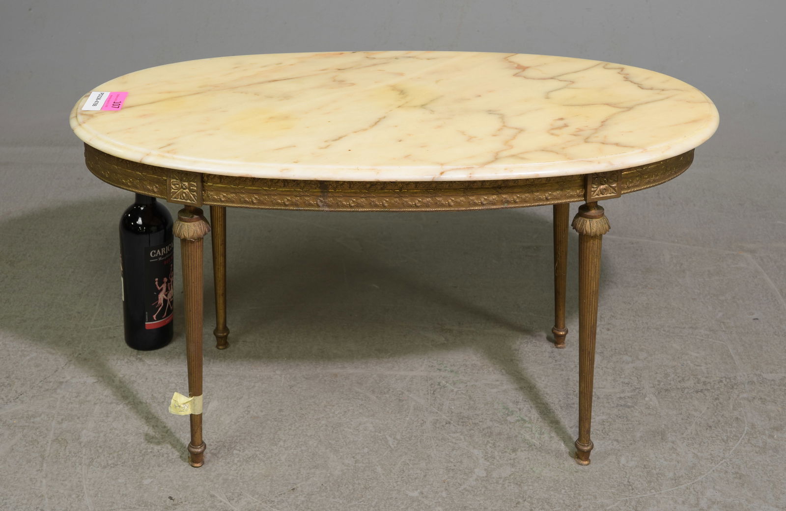 Louis XVI Style Marble Top Oval Coffee Table (1 of 3)