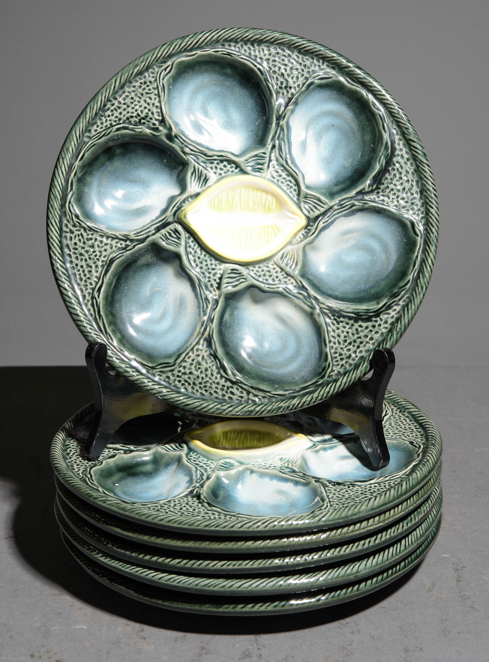 French Set Of 6 Oyster Plates (1 of 4)