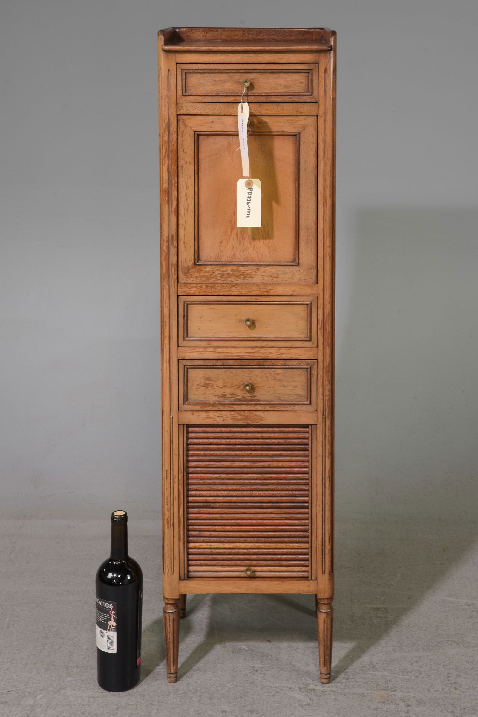 Louis XVI Style Tall Narrow Drop Front Secretary (1 of 6)